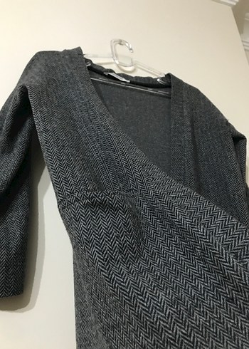 Gri Örgü Midi Kadın Hırka - Görsel 4