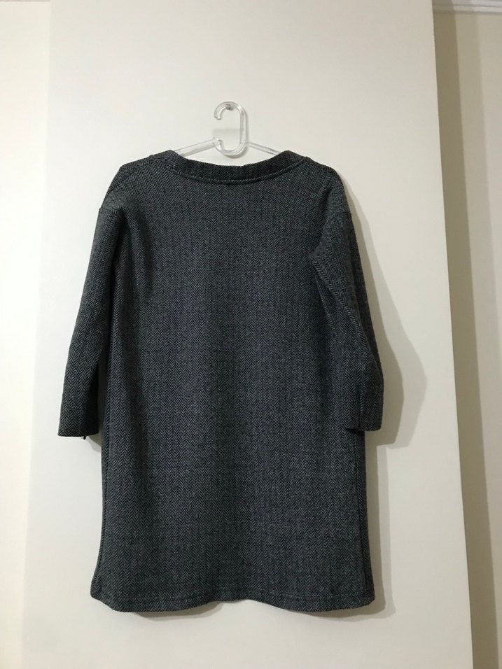 Gri Örgü Midi Kadın Hırka - Görsel 5