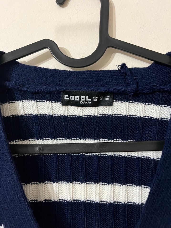 Çizgili Örgü Kadın Hırka - Görsel 3