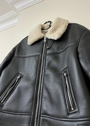 Kürklü Deri Kadın Mont - Görsel 2