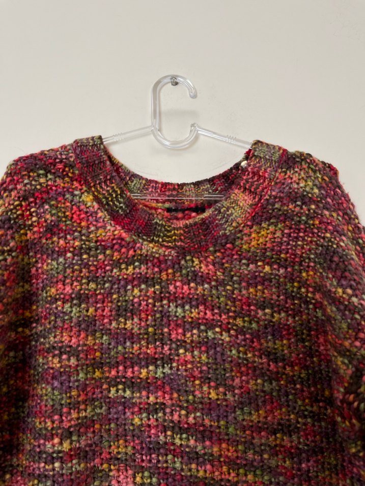 Renkli Örgü Kadın Kazak - Görsel 3