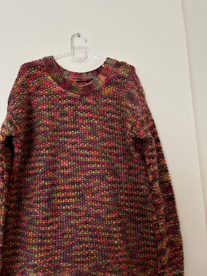 Renkli Örgü Kadın Kazak - Görsel 2