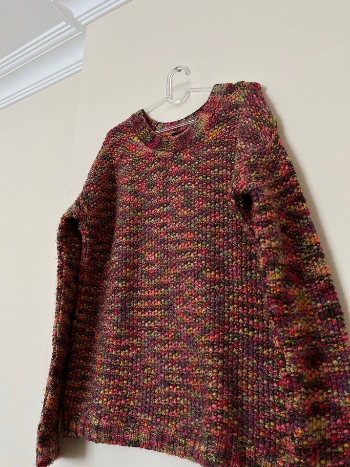 Renkli Örgü Kadın Kazak - Görsel 4