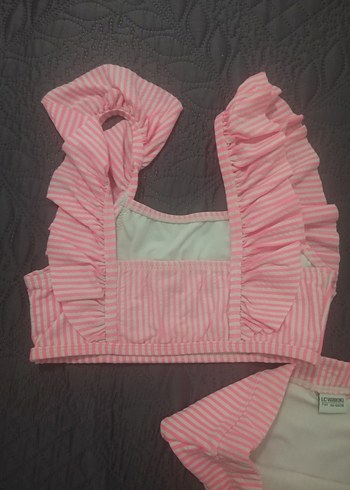 LC Waikiki Kız Çocuk Pembe Fırfırlı Bikini