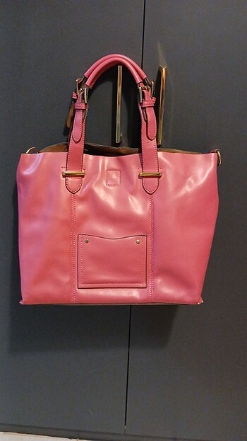 Pembe shopper çanta