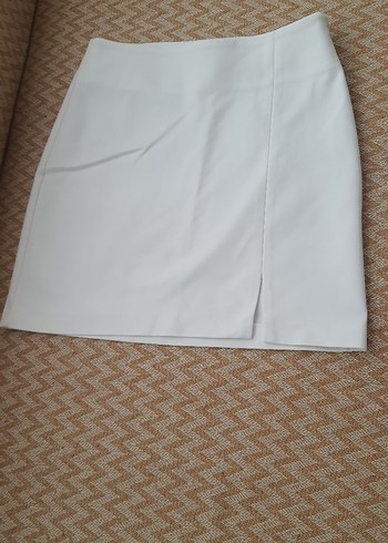 Beyaz Kadın Mini Etek