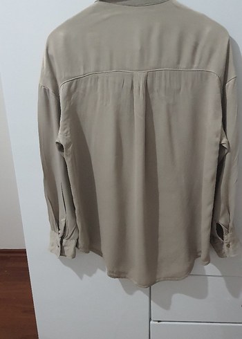 Zara Bej bol kesim ipek Düğmeli Kadın Gömlek