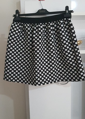 Koton Puantiyeli Pilili Mini Etek
