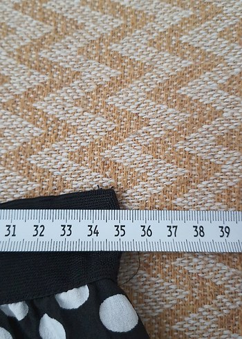 m Beden siyah Renk Puantiyeli Pilili Mini Etek