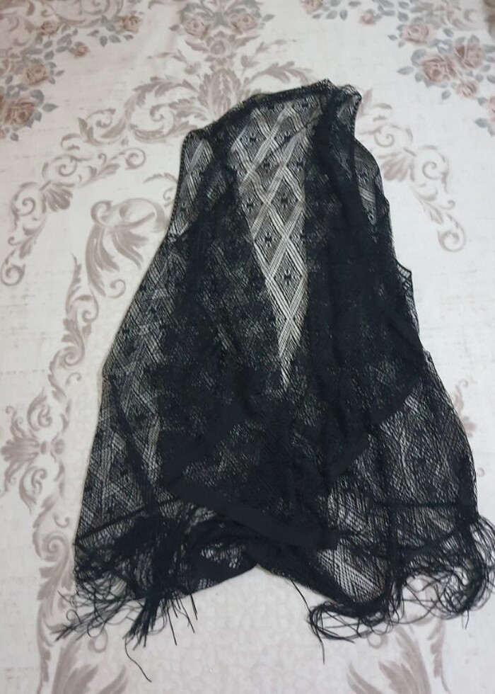 Siyah Bohem Tarzı Püsküllü Kadın Yelek pareo - Görsel 4