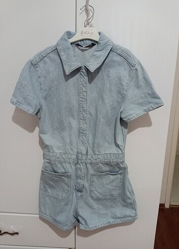 Zara Zara saloped Jean şort tulum