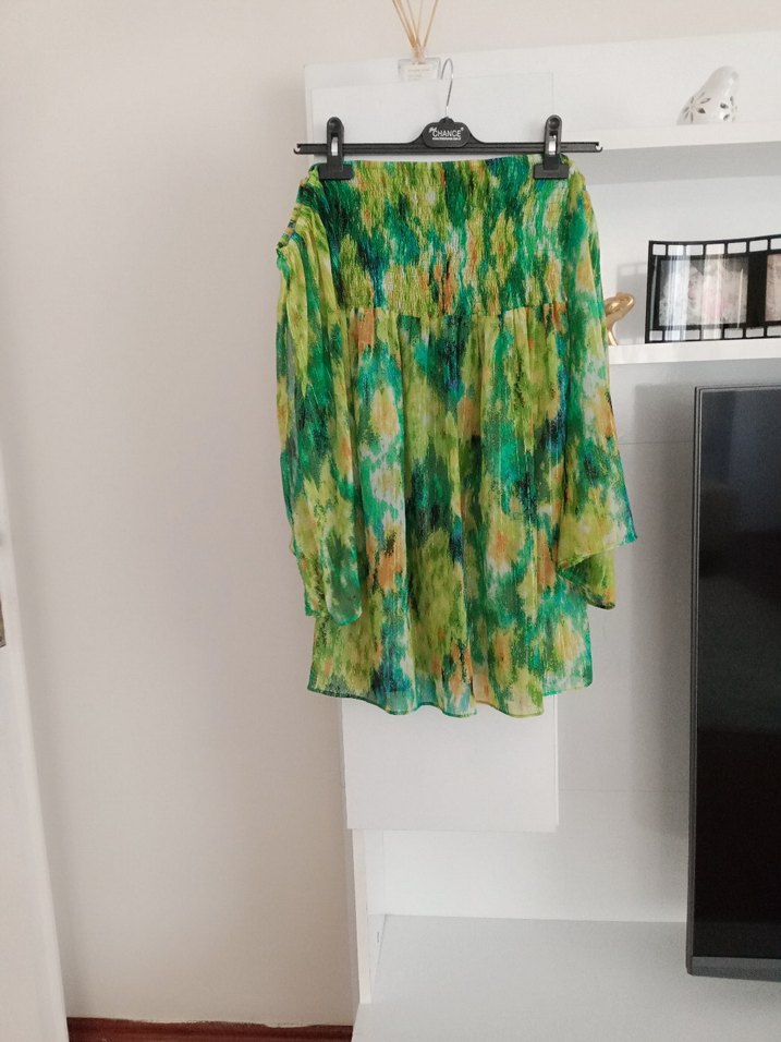 straplez düşük kol tül plaj elbisesi - Görsel 5