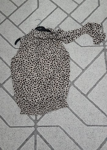 Leopar Desenli sifon Bluz