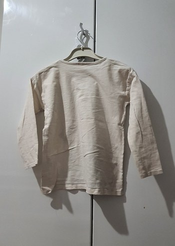 Beyaz Baskılı Kız Uzun Kollu Tişört - Görsel 2