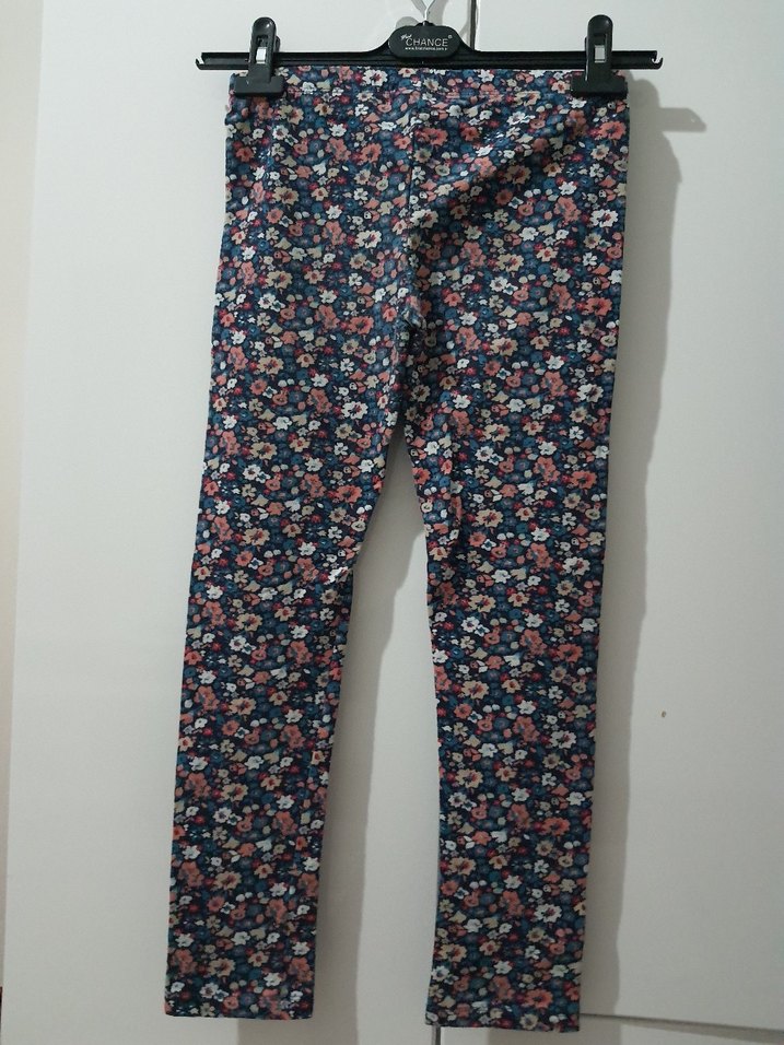 Çiçek Desenli Elastik Kız Tayt - Görsel 3