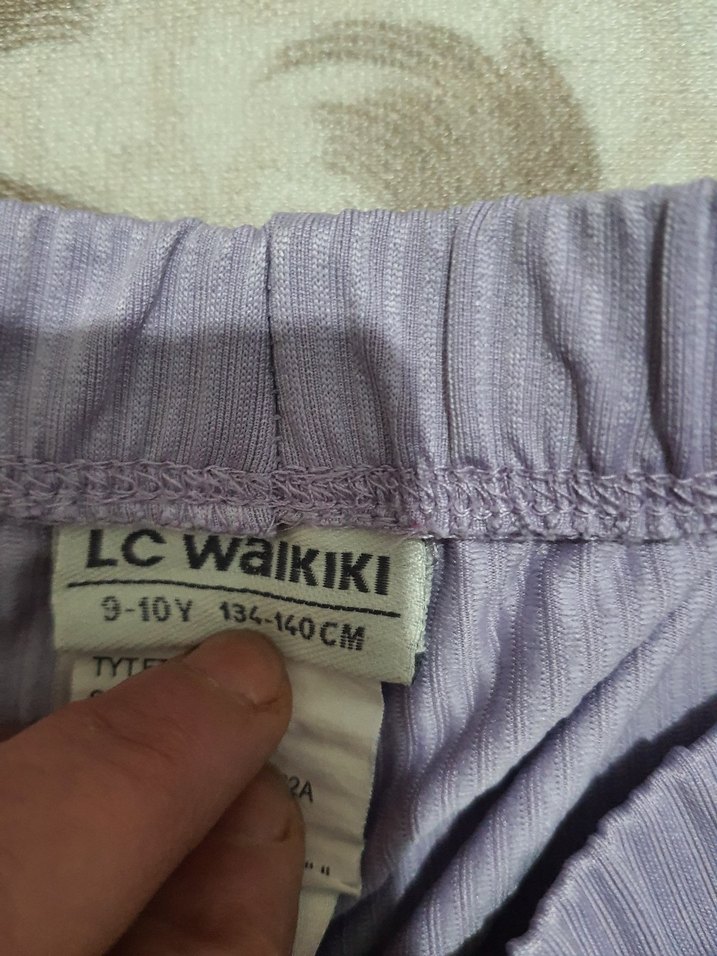 Kız Çocuk Mor Elastik Belli Tayt - Görsel 2