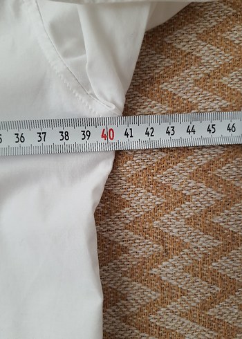 gül nakışlı  Beyaz  Gömlek - Görsel 5