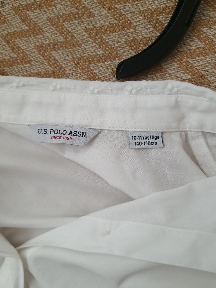 gül nakışlı  Beyaz  Gömlek - Görsel 4