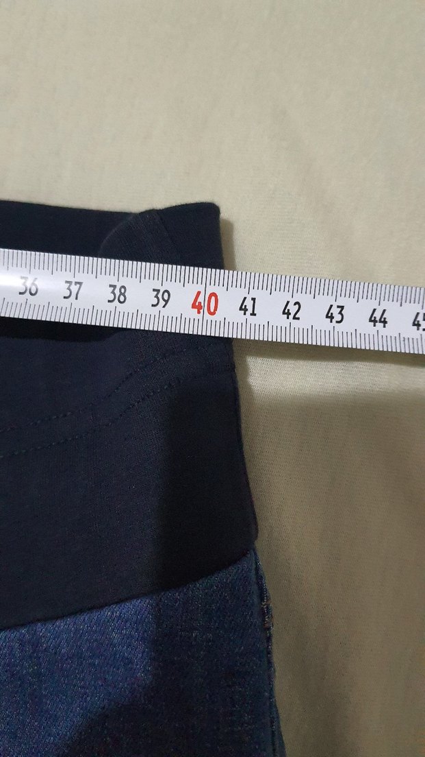 Koyu Mavi Hamile Midi Kot Etek - Görsel 5