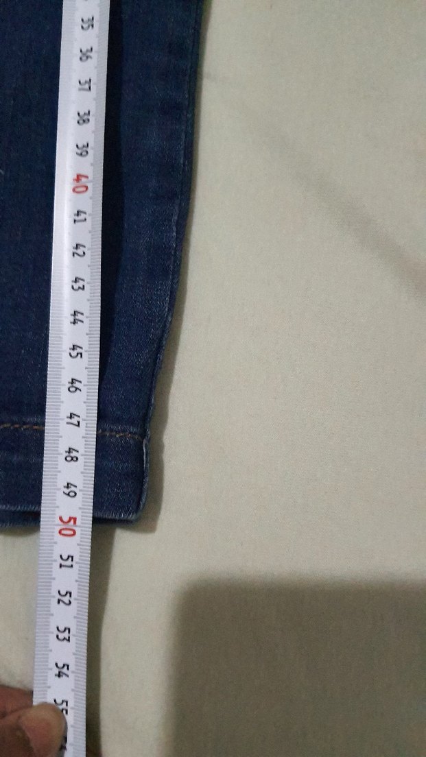 Koyu Mavi Hamile Midi Kot Etek - Görsel 4