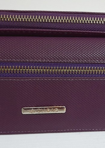 Mor Deri Kadın Cüzdanı - Fermuarlı - Görsel 8