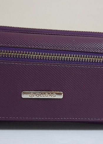 Mor Deri Kadın Cüzdanı - Fermuarlı - Görsel 2