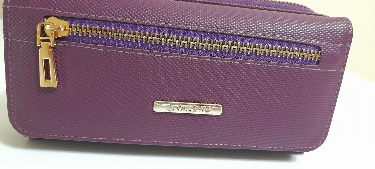 Mor Deri Kadın Cüzdanı - Fermuarlı - Görsel 3