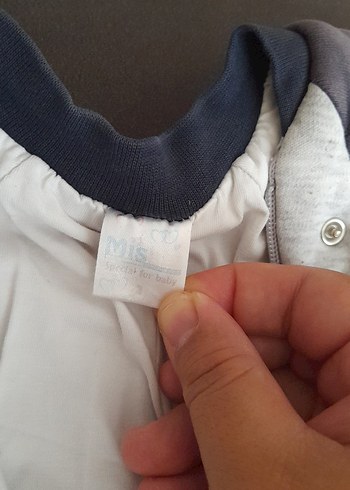 Gri Nakışlı Fermuarlı Bebek Tulumu - Görsel 5