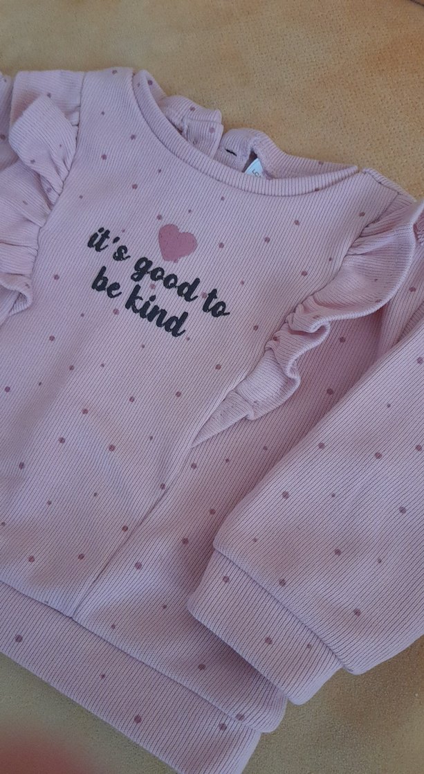 Kız Çocuk Pembe Fırfırlı Sweatshirt - Görsel 2