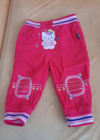 Mor Nakışlı Düğmeli Kız Pantolonu - Görsel 5