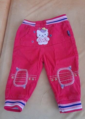 Mor Nakışlı Düğmeli Kız Pantolonu - Görsel 6