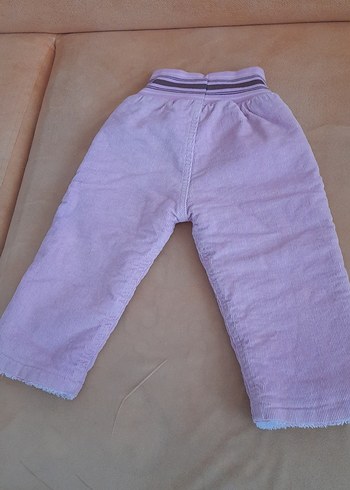 Mor Nakışlı Düğmeli Kız Pantolonu - Görsel 4