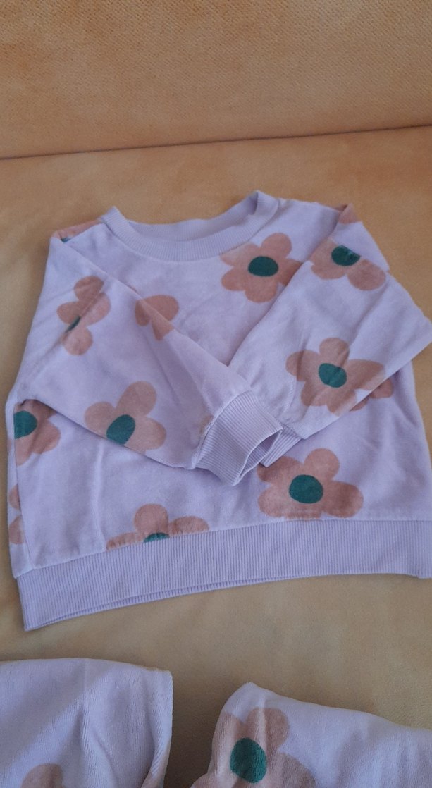 Pastel Çiçek Desenli Uzun Kollu Bebek Kız Takımı - Görsel 4