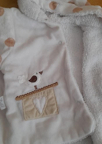 Bebek Beyaz Düğmeli Uzun Kollu Takım - Görsel 5