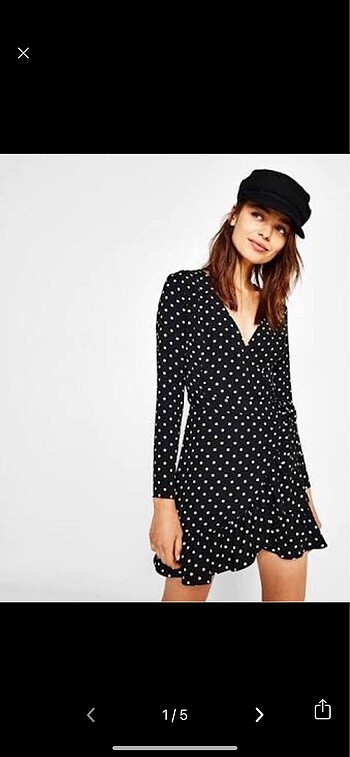 Bershka puantiyeli elbise