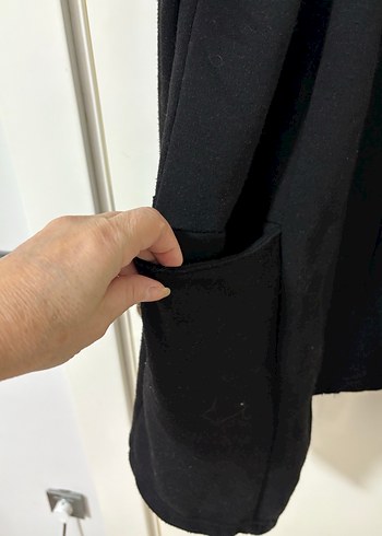 Siyah Midi Boy Salaş Hırka - Görsel 2