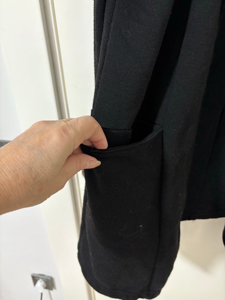 Siyah Midi Boy Salaş Hırka - Görsel 2