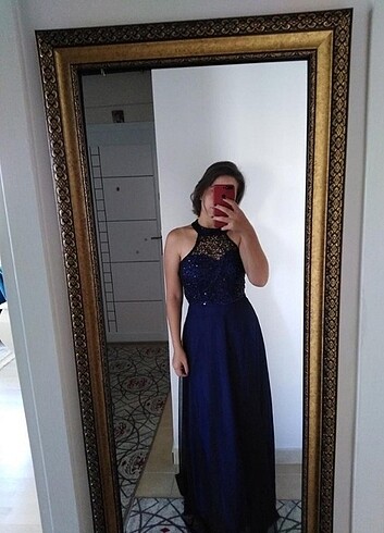 Saks mavisi abiye elbise 