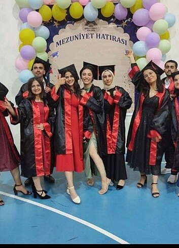 Zara Kırmızı midi boy mezuniyet elbisesiSATILDI