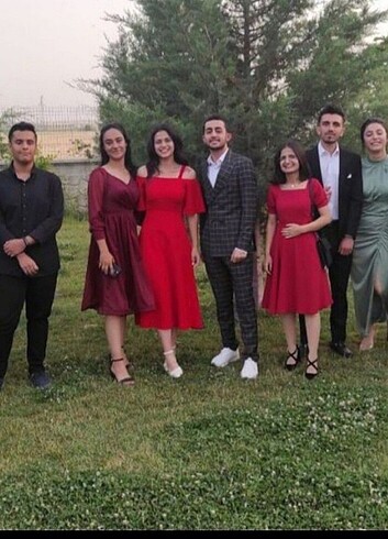 s Beden kırmızı Renk Kırmızı midi boy mezuniyet elbisesiSATILDI