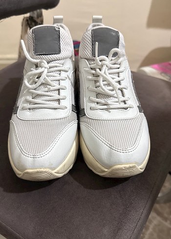 Kadın Beyaz Gri Dolgu Topuklu Spor Ayakkabı - Görsel 2