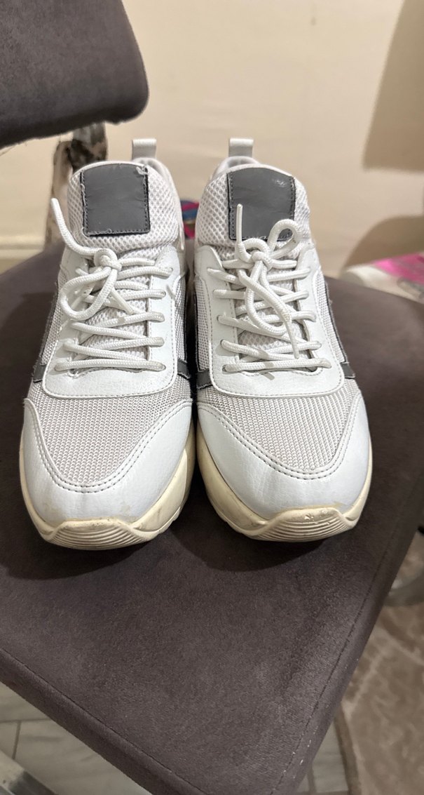 Kadın Beyaz Gri Dolgu Topuklu Spor Ayakkabı - Görsel 2