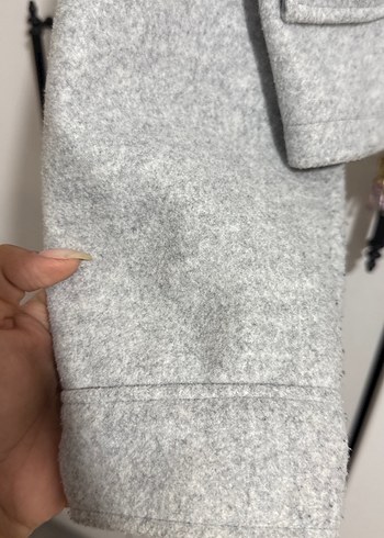 Gri Düğmeli Mini Kadın Ceket - Görsel 2