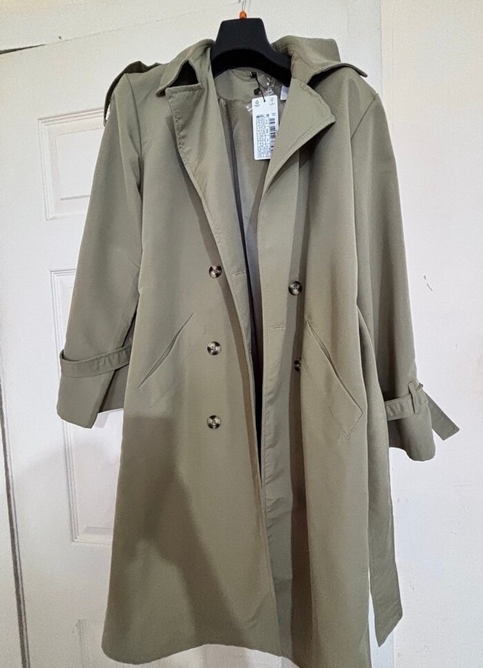 Kadın Bej Uzun Kemerli Trençkot - Görsel 2