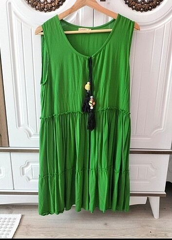 xl Beden yeşil Renk Otantik elbise