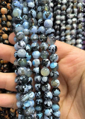 Gri Turkuaz Orijinal Doğal Taş 8 Mm