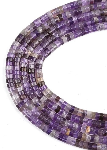Ametist Silindir Doğal Taş 2x4 Mm 1 Dizi