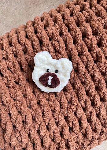 Kahverengi Örgü Çocuk Battaniyesi seti - Görsel 6