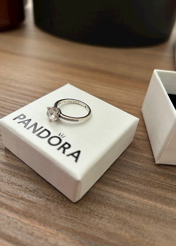 Beden beyaz Renk Pandora Kadın Tektaş Yüzük
