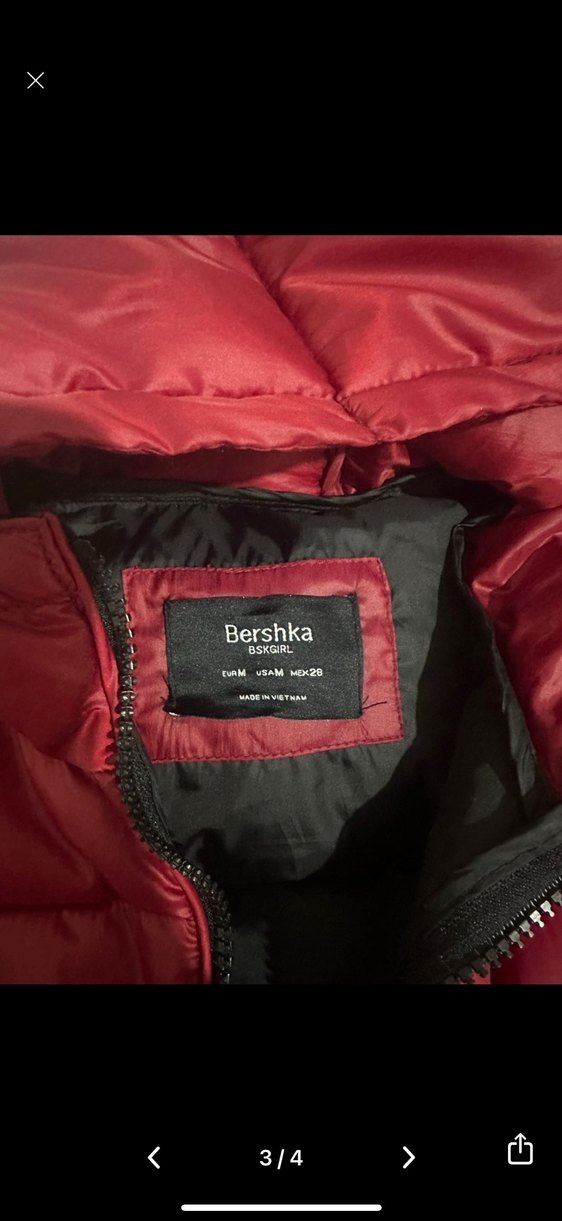 Bordo Mini Kadın Kışlık Suni Kumaş Mont - Görsel 3